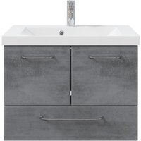 Saphir Badmöbel-Set "Quickset 945 Mineralmarmor-Waschtisch mit Unterschrank, 74 cm breit", (1 St.), Waschplatz, 2 Türen, 1 Schublade, inkl. Türdämpfer, Waschtisch Set von Saphir