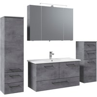 Saphir Badmöbel-Set "Quickset 945 4-teilig, Keramik-Waschtisch mit LED-Spiegelschrank", (5 St.), Unterschrank, Midischrank, 7 Türen, 5 Schubladen, inkl. Türdämpfer von Saphir