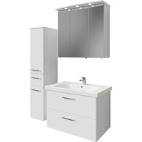 Saphir Badmöbel-Set "Quickset 316 3-teilig, Keramikwaschtisch mit LED-Spiegelschrank", (4 St.), mit Midischrank, 5 Türen, 2 Schubladen, 1 Klappe, inkl. Türdämpfer von Saphir