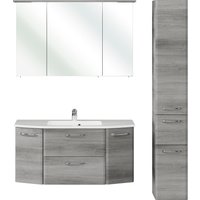Saphir Badmöbel-Set "Quickset 3-teilig, Mineralmarmor-Waschtisch und LED-Spiegelschrank", (4 St.), mit Hochschrank, inkl. Türdämpfer, 7 Türen, 1 Klappe, 2 Schubladen von Saphir