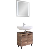 Saphir Badmöbel-Set "Quickset 374 Waschbeckenunterschrank mit LED-Spiegel", (4 St.), Waschplatz 60 cm breit, inkl. Türdämpfer, 2 Türen, Bad-Set von Saphir