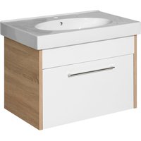 Saphir Badmöbel-Set "Quickset 382 Keramik-Waschtisch mit Waschtischunterschrank", (2 St.), Waschplatz 80 cm breit, 1 Schublade, Softeinzug, inkl. Türdämpfer von Saphir