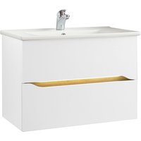 Saphir Badmöbel-Set "Quickset Keramikwaschtisch mit Unterschrank, 75 cm breit" 3 Stk. tlg. von Saphir