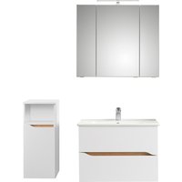Saphir Badmöbel-Set "Quickset 3-teilig, Keramik-Waschtisch und LED-Spiegelschrank", (4 St.), Unterschrank, inkl. Türdämpfer, 4 Türen, 1 offenes Fach, Bad-Set von Saphir