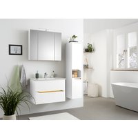 Saphir Badmöbel-Set "Quickset 3-teilig, Keramik-Waschtisch und LED-Spiegelschrank", (5 St.), mit Midischrank, 2 Türen, 1 Nische, 2 Schubladen, inkl. Türdämpfer von Saphir