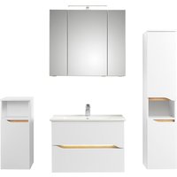 Saphir Badmöbel-Set "Quickset 4-teilig, Keramik-Waschtisch und LED-Spiegelschrank", (6 St.), Midischrank, Unterschrank, inkl. Türdämpfer, 6 Türen, 2 Schubladen von Saphir