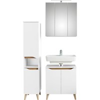 Saphir Badmöbel-Set "Quickset 3-teilig, Waschbeckenunterschrank mit LED-Spiegelschrank", (7 St.), Midischrank, inkl. Türdämpfer, 7 Türen, 1 Nische, Bad-Set, grifflos von Saphir