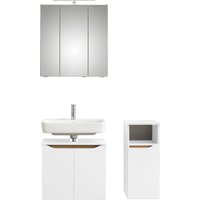 Saphir Badmöbel-Set "Quickset 3-teilig, Waschbeckenunterschrank mit LED-Spiegelschrank", (3 St.), Unterschrank, inkl. Türdämpfer, 6 Türen, 1 offenes Fach, Bad-Set von Saphir