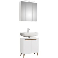 Saphir Badmöbel-Set "Quickset 2-teilig, Waschbeckenunterschrank mit LED-Spiegelschrank", (4 St.), Waschplatz 65 cm breit, inkl. Türdämpfer, 5 Türen, ohne Waschbecken von Saphir