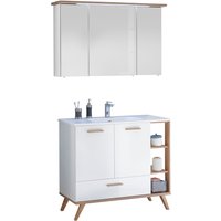 Saphir Badmöbel-Set "Quickset Mineralmarmor-Waschtisch mit LED-Spiegelschrank", (2 St.) von Saphir