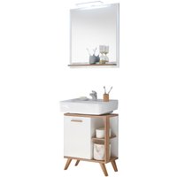 Saphir Badmöbel-Set "Quickset 2-teilig, Waschbeckenunterschrank mit LED-Spiegel", (3 St.), Waschplatz inkl. Türdämpfer, 60,5 cm breit, 1 Tür, seitliche Ablagen von Saphir