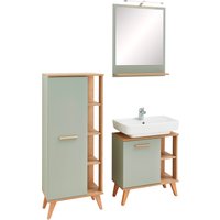 Saphir Badmöbel-Set "Quickset 3-teilig, Waschbeckenunterschrank mit LED-Spiegel", (3 St.), Midischrank, inkl. Türdämpfer, 2 Türen, 3 Glas-Einlegeböden, Bad-Set von Saphir