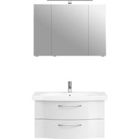 Saphir Badmöbel-Set "6005 Sprint 2-teilig, Keramik-Waschtisch mit LED-Spiegelschrank", (2 St.), Waschplatz 98 cm breit, inkl. Türdämpfer, 3 Türen, 2 Schubladen von Saphir