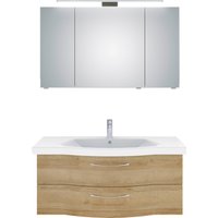 Saphir Badmöbel-Set "6005 Sprint Keramik-Waschtisch mit LED-Spiegelschrank, 122 cm breit", (2 St.) von Saphir