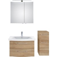 Saphir Badmöbel-Set "6005 Sprint 3-teilig, Keramik-Waschtisch mit LED-Spiegelschrank", (4 St.), Unterschrank, inkl. Türdämpfer, 3 Türen, 3 Schubladen, Bad-Set von Saphir