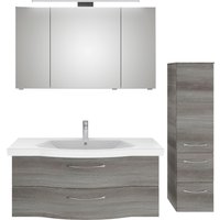 Saphir Badmöbel-Set "6005 Sprint 3-teilig, Keramik-Waschtisch mit LED-Spiegelschrank", (4 St.), Midischrank, inkl. Türdämpfer, 4 Türen, 4 Schubladen, Bad-Set von Saphir