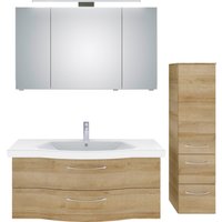 Saphir Badmöbel-Set "6005 Sprint 3-teilig, Keramik-Waschtisch mit LED-Spiegelschrank", (4 St.), Midischrank, inkl. Türdämpfer, 4 Türen, 4 Schubladen, Bad-Set von Saphir