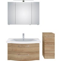 Saphir Badmöbel-Set "6005 Sprint 3-teilig, Keramik-Waschtisch mit LED-Spiegelschrank", (4 St.), Unterschrank, inkl. Türdämpfer, 4 Türen, 3 Schubladen, Bad-Set von Saphir