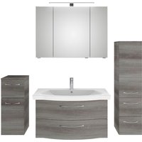 Saphir Badmöbel-Set "6005 Sprint 4-teilig, Keramik-Waschtisch mit LED-Spiegelschrank", (5 St.), Unterschrank, Midischrank, inkl. Türdämpfer, 5 Türen, 5 Schubladen von Saphir