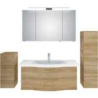 Saphir Badmöbel-Set "6005 Sprint 4-teilig, Keramik-Waschtisch mit LED-Spiegelschrank", (5 St.), Unterschrank, Midischrank, inkl. Türdämpfer, 5 Türen, 5 Schubladen von Saphir