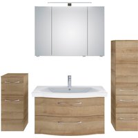Saphir Badmöbel-Set "6005 Sprint 4-teilig, Keramik-Waschtisch mit LED-Spiegelschrank", (5 St.), Unterschrank, Midischrank, inkl. Türdämpfer, 5 Türen, 5 Schubladen von Saphir