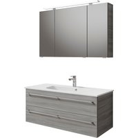 Saphir Badmöbel-Set "Serie 6025 2-teilig Mineralmarmor-Waschtisch mit LED-Spiegelschrank", (2 St.) von Saphir