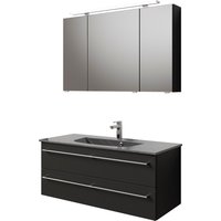 Saphir Badmöbel-Set "Serie 6025 2-teilig Mineralmarmor-Waschtisch mit LED-Spiegelschrank", (2 St.) von Saphir