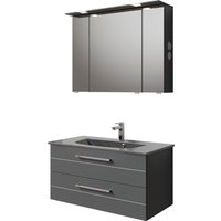 Saphir Badmöbel-Set "Serie 6025 2-teilig Mineralmarmor-Waschtisch mit LED-Spiegelschrank", (2 St.) von Saphir