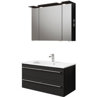 Saphir Badmöbel-Set "Serie 6025 2-teilig Mineralmarmor-Waschtisch mit LED-Spiegelschrank", (2 St.) von Saphir