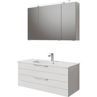 Saphir Badmöbel-Set "Serie 6025 2-teilig Mineralmarmor-Waschtisch mit LED-Spiegelschrank", (2 St.) von Saphir