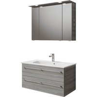 Saphir Badmöbel-Set "Serie 6025 2-teilig Mineralmarmor-Waschtisch mit LED-Spiegelschrank", (2 St.) von Saphir