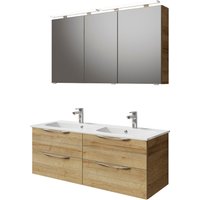 Saphir Badmöbel-Set "Serie 6025 2-teilig Mineralmarmor-Waschtisch mit LED-Spiegelschrank", (2 St.) von Saphir