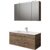 Saphir Badmöbel-Set "Serie 6025 2-teilig Mineralmarmor-Waschtisch mit LED-Spiegelschrank", (2 St.) von Saphir