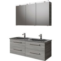 Saphir Badmöbel-Set "Serie 6025 2-teilig Mineralmarmor-Waschtisch mit LED-Spiegelschrank", (2 St.) von Saphir