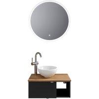 Saphir Badmöbel-Set "Serie 6915", (4 St.), Gäste-Bad, 70 cm breit, mit LED-Spiegel, offenem Fach und 1 Tür von Saphir