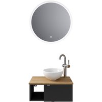 Saphir Badmöbel-Set "Serie 6915", (4 St.), Gäste-Bad, 70 cm breit, mit LED-Spiegel, offenem Fach und 1 Tür von Saphir