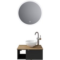 Saphir Badmöbel-Set "Serie 6915", (4 St.), Gäste-Bad, 70 cm breit, mit LED-Spiegel, offenem Fach und 1 Tür von Saphir