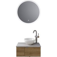 Saphir Badmöbel-Set "Serie 6915", (4 St.), Gäste-Bad, 70 cm breit, mit LED-Spiegel, offenem Fach und 2 Türen von Saphir
