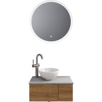 Saphir Badmöbel-Set "Serie 6915", (4 St.), Gäste-Bad, 70 cm breit, mit LED-Spiegel, offenem Fach und 2 Türen von Saphir