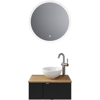 Saphir Badmöbel-Set "Serie 6915", (4 St.), Gäste-Bad, 70 cm breit, mit LED-Spiegel, offenem Fach und 2 Türen von Saphir