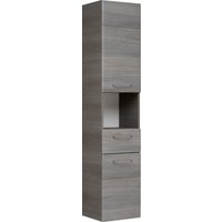 Saphir Hochschrank "Quickset Badschrank 35 cm breit, 2 Türen, 1 Nische, 1 Schublade", Badezimmer-Hochschrank inkl. Türdämpfer, Griffe in Chrom glänzend von Saphir