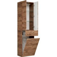 Saphir Hochschrank "Quickset Badschrank 50 cm breit, 2 Türen, 1 Schublade, 1 Wäschekippe", Badezimmer-Hochschrank inkl. Türdämpfer, Griffe in Chrom glänzend von Saphir