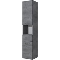 Saphir Hochschrank "Quickset 945 Badschrank, 35 cm breit, 2 Türen, 1 Nische, 1 Schublade", Badezimmer-Hochschrank inkl. Türdämpfer, Griffe in Chrom glänzend von Saphir