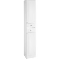 Saphir Hochschrank "Quickset 955 Badschrank, 32,5 cm breit, 2 Türen, 2 Schubladen", Badezimmer-Hochschrank inkl. Türdämpfer, Griffe in Chrom glänzend von Saphir