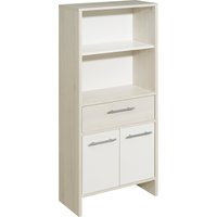Saphir Midischrank "Quickset 350 Badschrank 62 cm breit, 2 Türen, 1 Schublade, 2 Fächer", (1 St.), Badezimmer-Midischrank Pinie Ida hell, Griffe alufarbig von Saphir