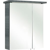 Saphir Spiegelschrank "Quickset 328 Badezimmer Spiegelschrank inkl. LED-Beleuchtung, 450LM", 60 cm breit, Graphit Struktur quer Nachbildung, inkl. Türdämpfer von Saphir