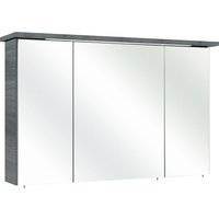 Saphir Spiegelschrank "Quickset 328 Badezimmer Spiegelschrank inkl. LED-Beleuchtung, 620LM", 115 cm breit, Graphit Struktur quer Nachbildung, inkl. Türdämpfer von Saphir