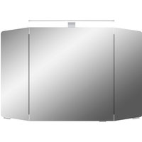 Saphir Spiegelschrank "Cassca Sprint Badschrank, 3 Spiegeltüren, 6 Einlegeböden, 100 cm breit", inkl. LED-Beleuchtung, Türdämpfer, Schalter-/Steckdosenkombination von Saphir