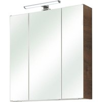 Saphir Spiegelschrank "Quickset Badschrank, 3 Spiegeltüren, 6 Einlegeböden, 65 cm breit", inkl. LED-Beleuchtung, Türdämpfer, Schalter-/Steckdosenkombination von Saphir