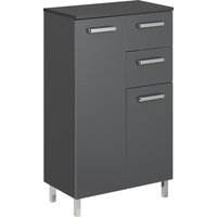 Saphir Unterschrank "Quickset Badschrank mit 2 Türen, 2 Schubladen, 60 cm breit", Badezimmer-Unterschrank inkl. Türdämpfer, Griffe in Chrom Glanz von Saphir